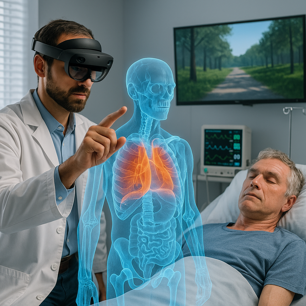 Ilustracija za članak: XR i zdravstvo: kako proširena stvarnost mijenja dijagnostiku, rehabilitaciju i brigu o pacijentima